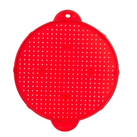 Luciano Housewares Multifunctional Frying Pan Silicone Splatter Screen, Red, Large