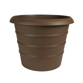 The HC Companies 20 Inch Marina Planter Lightweight Indoor Outdoor Plastic Plant Pot for Herbs and Flowers, Chocolate