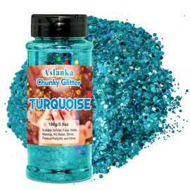 Holographic Glitter, Ice Blue Glitter for Face Body Glitter, Nail Glitter for Nail Art, Make-Up, Face Body, Hair, Slime, Crafts, DIY