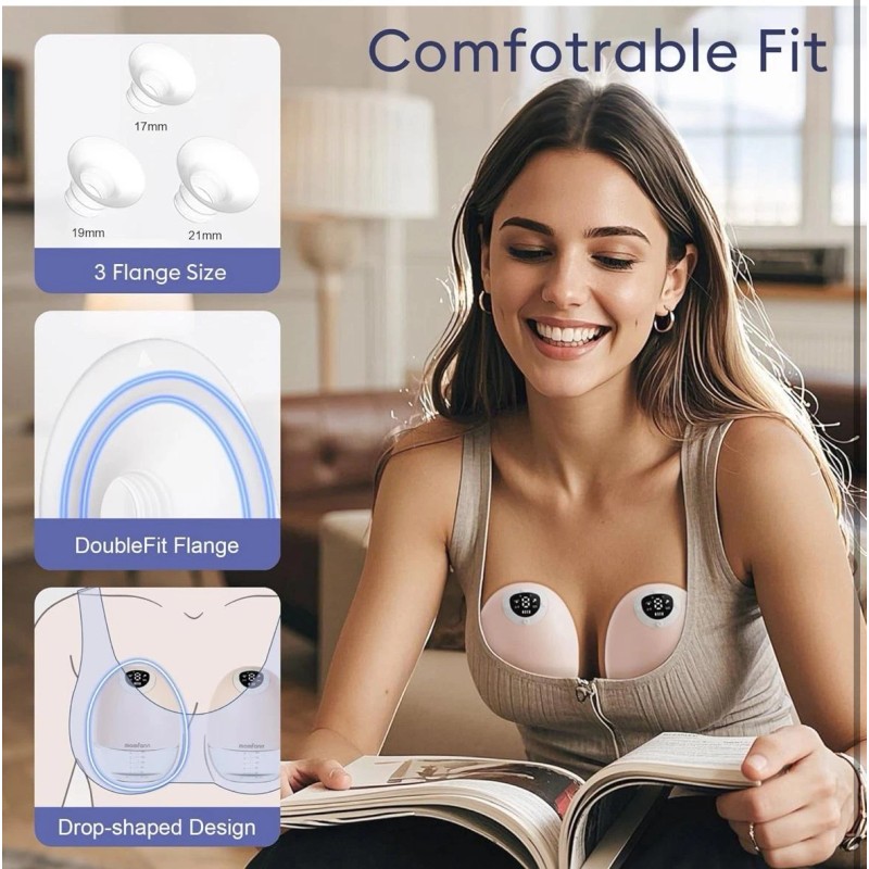 Momfann Electric Breast Pump Kit - Wearable, Hands-Free APP Control