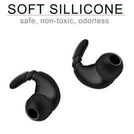 Silicone Sport Ear Hooks Tips for Beats Flex, Beats Stuido Buds Eartips Replacement Ear Tips for Beats Flex Earbuds 3 Pairs Medium Black
