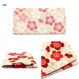 Komon Kobo 0203 Bill Holder, Thin Futagoshi Crepe, Kyoto, Japanese Komono, Edo Komon, PINK
