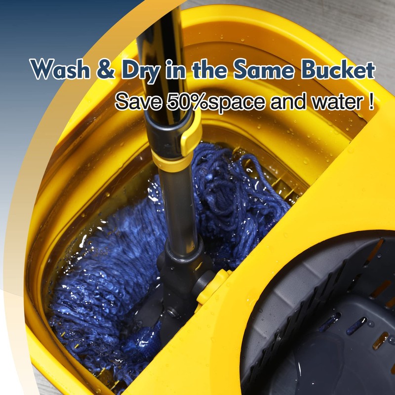 Yocada Commercial Mop Bucket with Wringer Portable Collapsible Plastic Mop