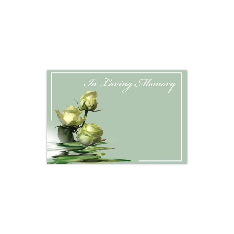 celloexpress In Loving Memory (3 White Roses) Flower Message Cards