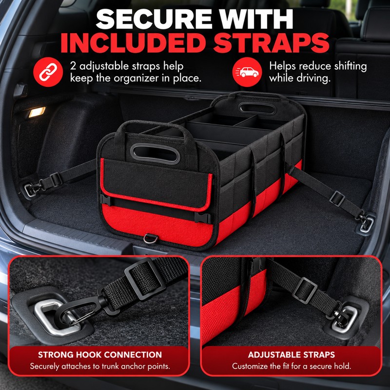 Car Trunk Organizer for Everyday Storage – 95L Collapsible Multi-Compartment