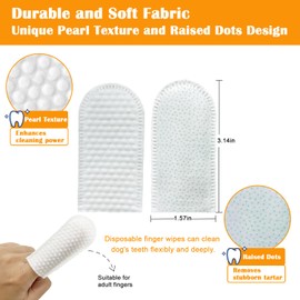 Dog Dental Wipes, Pet Dental Finger Wipes for Dogs & Cats, Dog Teeth Cleaning Wipes, Reduce Plaque & Tartar Buildup, Fresh Breath, Protect Gums, Dog Ear Cleaner Wipes Remove Wax, Coconut Scent, 50Pcs