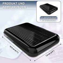 Whipwell Men Women Credit Card Holder Aluminum RFID Blocking Anti-fraud Contactless Large Capacity Black De mano Casual, black, Casual