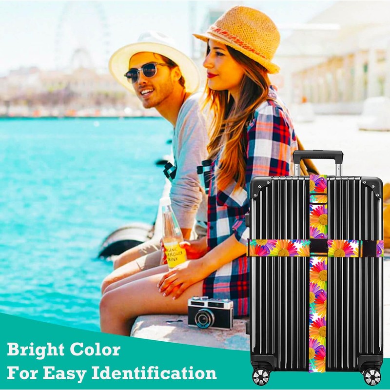 XiOiOiX Luggage Straps, TSA Approved, Easy Pack, Organized, Sunflower