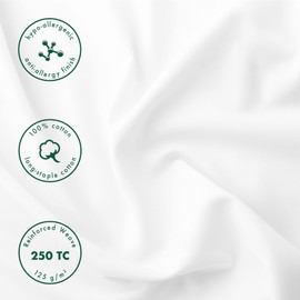 LINENSLAND Pillow cases 250 Thread Count Egyptian Cotton I Premium Hotel Quality Pillow Cases 4 Pack I Soft & Breathable Envelope Closure Design Housewife Pillowcases 50x 75 CM, White (4)