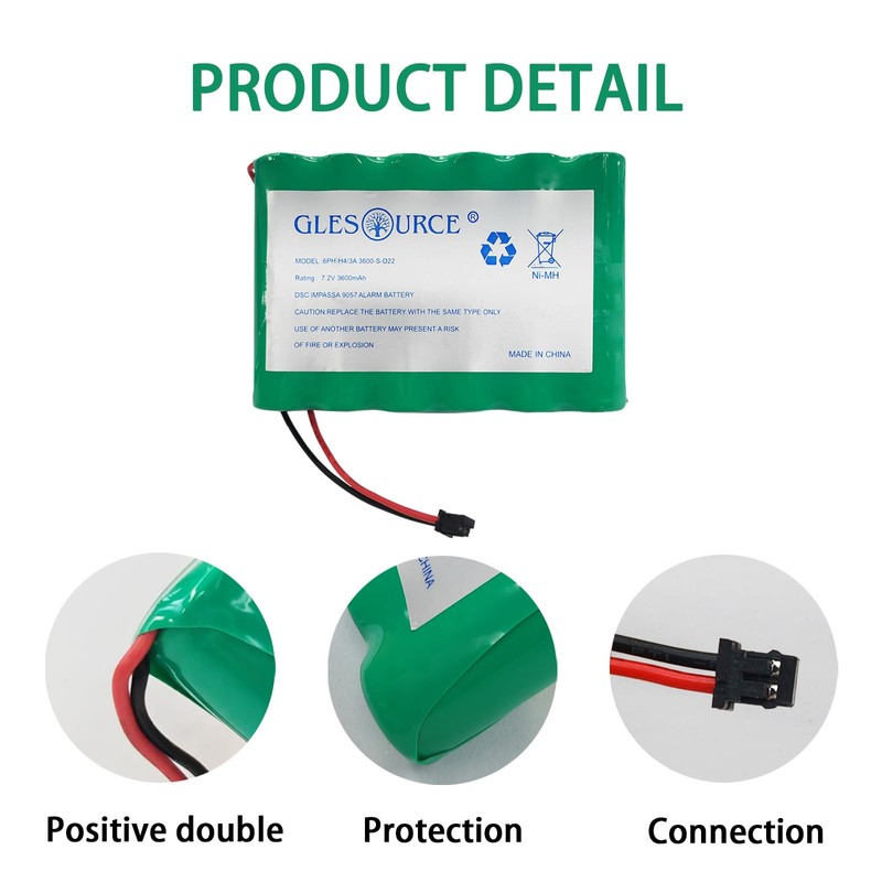 XUNTU Upgraded 6PH-H-4/3A3600-S-D22 7.2V Battery Compatible with DSC IMPASSA 9057,
