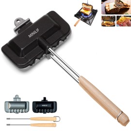 Double-Sided Sandwich Baking Pan,Hot Sandwich Maker,Double Sided Frying Pan for Breakfast,Stove Sandwich Maker,Nonstick Sandwich Maker,for Breakfast Pancakes, Omelets, Frittatas and Toast(1Pcs)