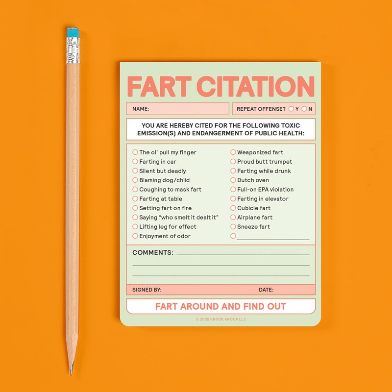Knock Knock Fart Citation Nifty Note Pad