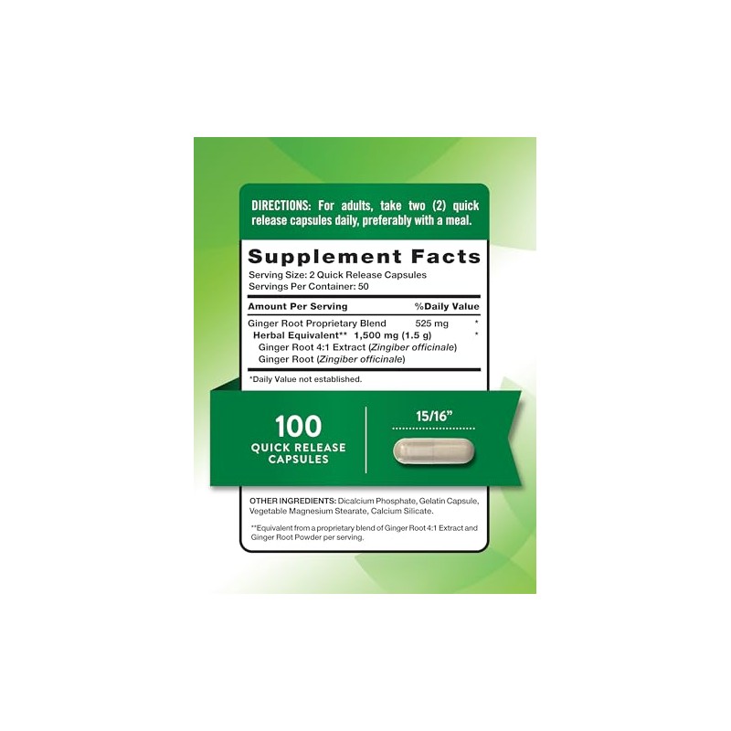 Nature's Truth Ginger Root Capsules | 100 Count | from