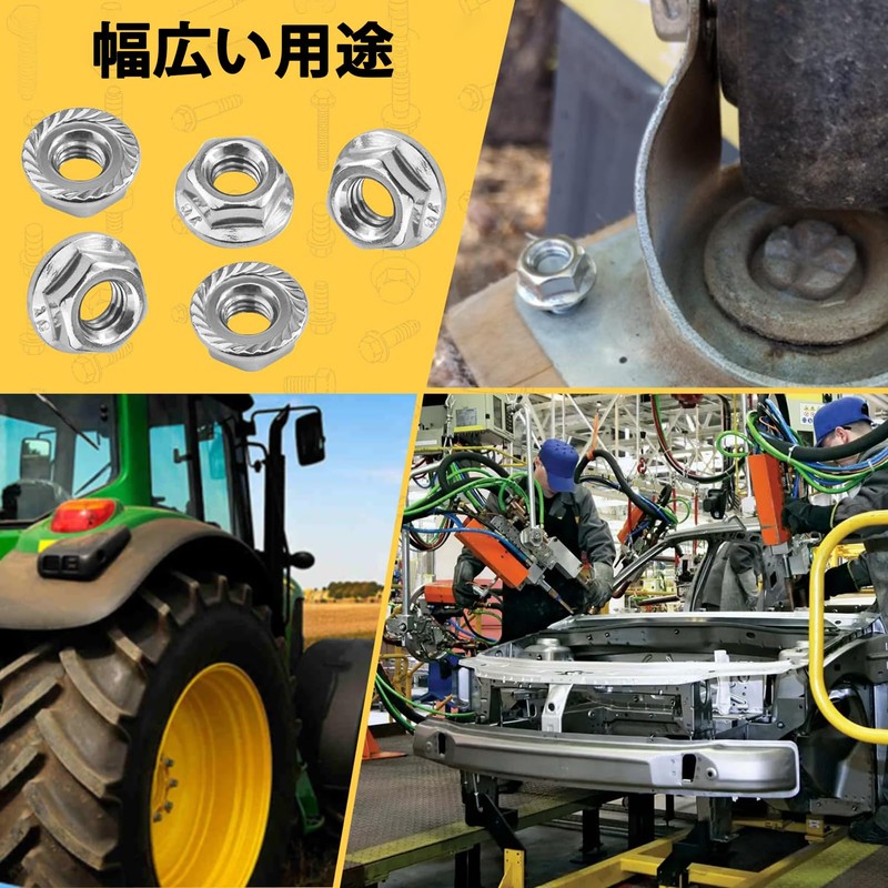 WUXIAOCSG Hex Flange Nuts 20pcs Hex Lock Nuts 304 Stainless