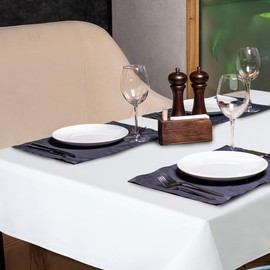 Urban Villa Tablecloth White Table Cloth Tabletop Cover Kitchen Dining Tablecloth 85% Cotton 15% Polyester Great for Parties Wedding Holiday Dinner Rectangle 60x102 Inches 8-10 Seat Table Cloth