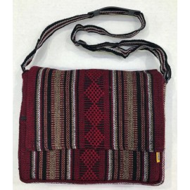 Handmade Ethnic Hippie Rasta Shoulder Bag Crossbody Beach Purse Made in Mexico BURGUNDY