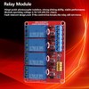Akozon 12V Relay Board, 4-Channel Optocoupler Relay Module, Low Trigger