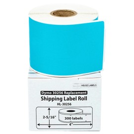 HOUSELABELS Compatible DYMO 30256 Blue Shipping Labels (2-5/16" x 4"), Strong Permanent Adhesive, Compatible with DYMO LW 450, 4XL, Rollo & Zebra Desktop Printers, 6 Rolls /1800 Labels