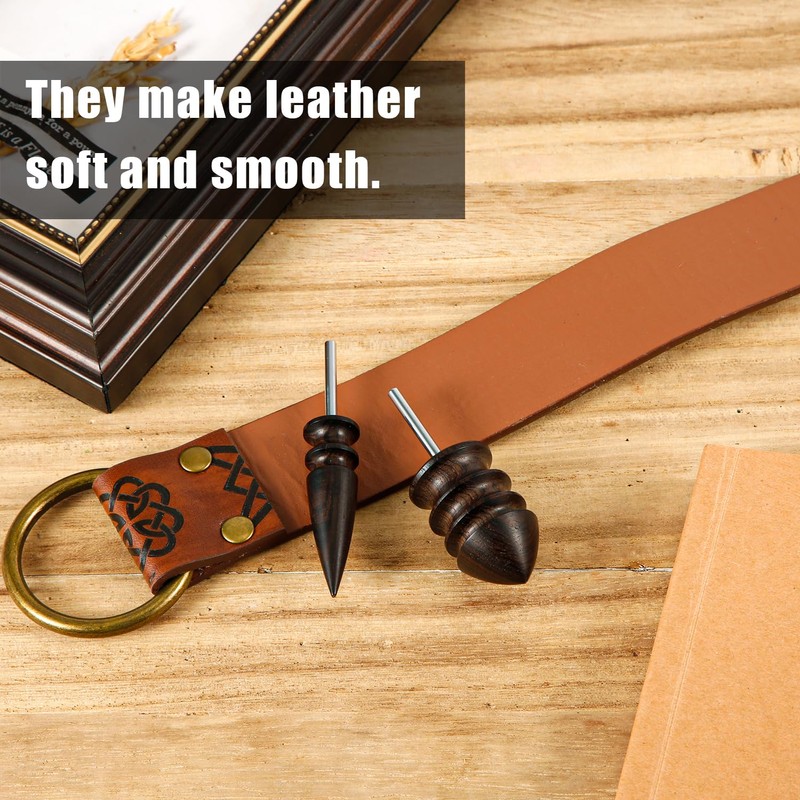 2pcs Leather Burnisher Bits for Rotary Tools, 2 Styles Leather