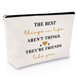 Friendship Gifts for Women Makeup Bag Best Friend Gift Encouragement Presents for Teen Cosmetic Bag Sister Presents From Sister Graduation Keepsake for Her Travel Cosmetic Pouch Birthday Christmas