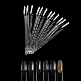 12 Stk Nagel Display Tips Übungsnagelspitzen,Transparent Farbe Karte Platten Nagellack Display Ring Sticks, Nagel Salon Übungen Display Nail Tips
