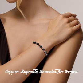 Copper Bracelets for Women Magnetic Bracelet as Valentines Gifts for Women,Dainty Copper Jewelry with 3800 Gauss Magnets, Birthday Gifts for Her Stretch Hematite Bead Braclets Pulseras Para Mujer