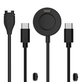 [2-Pack] Type C Chargers Compatible for Garmin Instinct 3 2, Fenix 8 7 6 5, Tactix 8 7 Delta, Epix Gen 2 & Pro(Gen 2), Forerunner 55 255 265 165, UCB-C Charging Cable & Dock & Port Protector