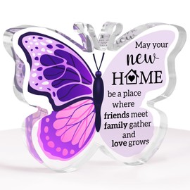 New Home Gifts, Christmas Gifts for New Home, House Warming Gifts for New Home - Acrylic Butterfly Plaque Housewarming Gifts for New Home, Ideal New Home Gifts for Couple Men Women Friend