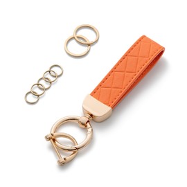 AOKSUNOVA Women's Leather Car Key Fob, orange, Unit size