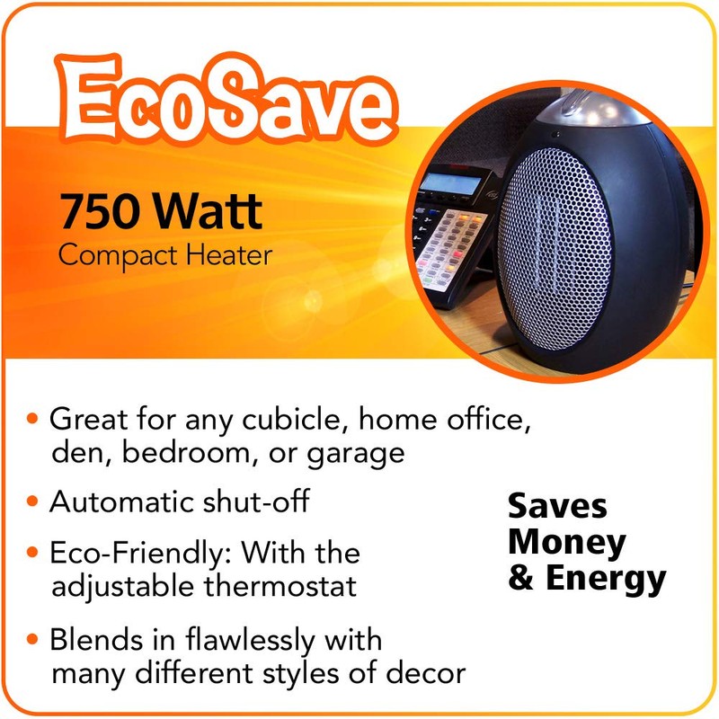 Cozy Products ESH Eco-Save Compact Personal Space Heater - 750-Watts,
