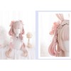 Eileen Long Curls, Beige x Pink Wig, Perm, Full Wig,