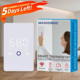 MAXKOSKO WiFi Smart Thermostat with Touchscreen LED Display 120V/240V