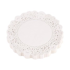 Tapetes de encaje de papel 180Pcs Tapetes de papel decorativos ahuecados Tapete de pastel Artesanía Decoración de banquete de boda para pastel Desierto Decoración de vajilla de boda(26.5cm)