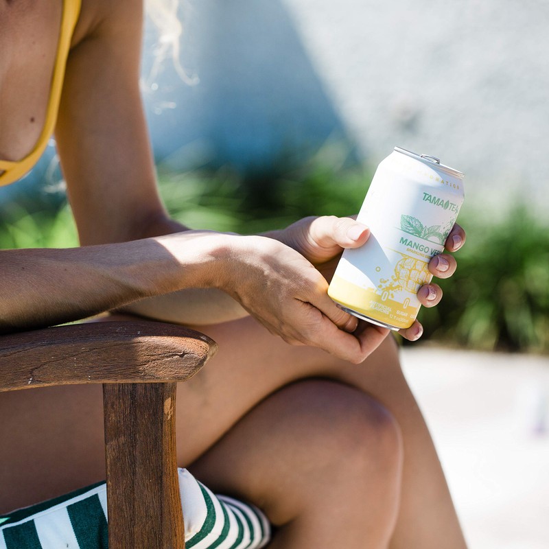 Tama Tea Sparkling Green Tea, MANGO VERDE, Made with Real