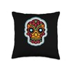 The Black Goat Sugar Skull Hand Illustration Raspberry Calavera Throw