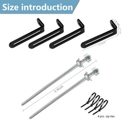 2pcs Premium Adjustable Gutter Downspout Extensions U Bracket, Heavy-Duty Galvanized Iron, Suitable for 2x3 & 3x4 Inches, Gutter Guards Holder, Rust-Proof Anchor for Pipe Support (Black)