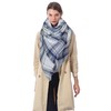 Bufanda de tartán con bufandas de gran tamaño para mujer,
