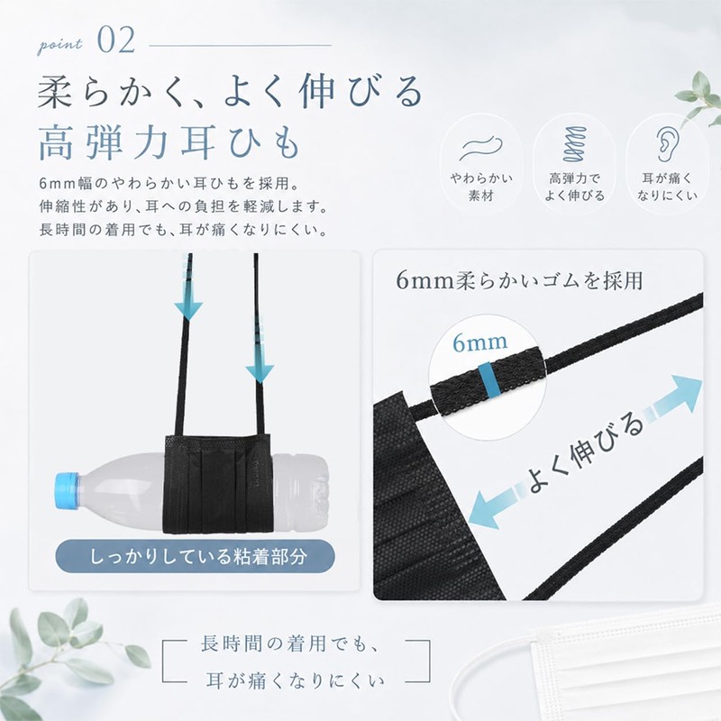 [babaka] マスク 大きめ 特大 Ω式プリーツ【ひんやり・冷感マスク追加】サラッと快適 使い捨てマスク 個包装 顔にフィット 立体マスク 通気性