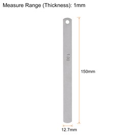 sourcing map 10pcs Mn Steel Feeler Gauge 1mm Thickness 150mm Length Metric Filler Thickness Gage Gap Measuring Tool Single Blade