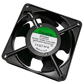Sunon, Fan Item No.: DP200A2123XST External Dimensions: 120x120x38 mm, AC, 230V, 2700rpm, Max. Volume: 44dB(A), Plain Bearing