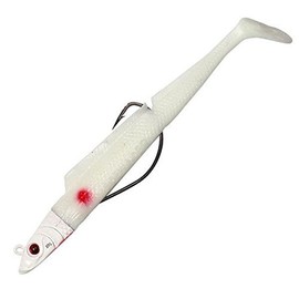 Sidewinder sandeels 6" 10 gram white / red spot