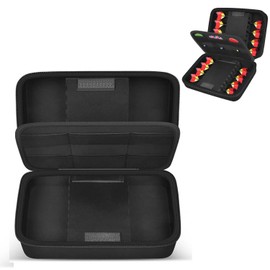 16 Dart Case Carry Case, Protective Dart Case for Steel/Soft Tip Darts, Flights, Waves, Portable Darts Case for Tournaments and Training with Padded Compartments (Case and Lower Case Only)