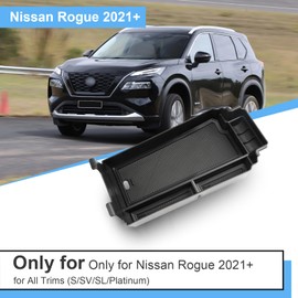 Coleya 2021-2024 2025 Rogue Armrest Organizer for Nissan Rogue (S/SV/SL/Platinum/Rock Creek), Durable ABS Plastic&Rubber 2023 2024 Rogue Center Console Organizer Insert 2025 Rogue Accessories (Black)
