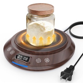 Sourdough Starter Warmer，2026 Upgrade Heating Plate, Bread Maker Machine Helper, 1°F Control (65–110°F), 24H Timer, Sourdough Tools，Perfect for Home Baking (Walnut)