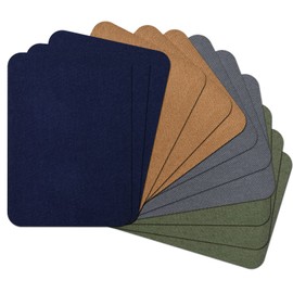 Guokuai 12PCS Premium Quality Fabric Repair Patches Iron-on Patches for Clothing Inside & Outside Strongest Glue Cotton 3" by 4-1/4" (7.5 cm x 10.5 cm)… (Army Green Dark Blue Camel Dark Grey)