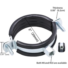 PEROMI 5 PCS Split Ring Pipe Hanger Heavy Duty Adjustable Pipe Bracket Clamp Wall Ceiling Mount Pipe Support ID 3 Inch(75mm)