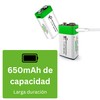 HYGE 2 Pilas 9V Recargables USB C 650mAh 9v Carga