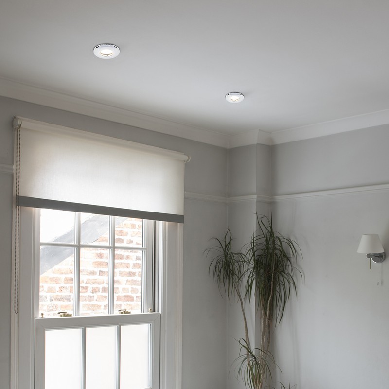 MiniSun Fire Rated Bathroom/Shower IP65 Polished Chrome Domed GU10 Ceiling