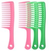 4pcs Handgrip Wide Tooth Large Hair Detangling Comb, Wide Tooth