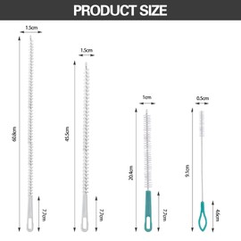 RAFIYU Set of 4 Cleaning Brush Set for Sewers, Flexible Drain Brush, Hair Remover, Drain Cleaning Brush for Bathroom, Kitchen (20, 21, 45, 70 cm, Four Lengths)